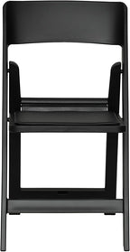 Flash Furniture Hercules Tucker Commercial Black Resin Folding Chair - Lightweight, Vinyl Padded Removable Seat, Indoor Outdoor Use, Event & Wedding Ready, Set of 2