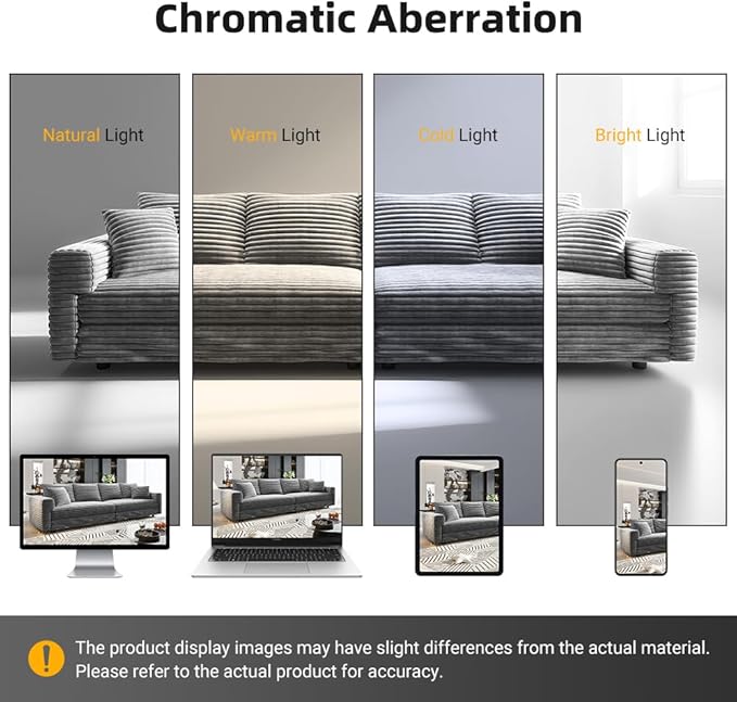 KEIKI 102.4" Sectional Couches, Modern Comfy Upholstered Sofa Cloud Couch, Deep Seat 4 Seat Sofa Set with Soft Pillows and Movable Ottoman for Living Room Bedroom,Apartment,Office, Grey