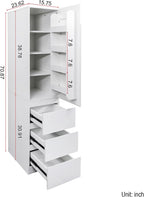Polibi Freestanding Kitchen Pantry Cabinet with Door Rack, 3 Drawers & Adjustable Shelves for Food Storage, 70.87" H(White)