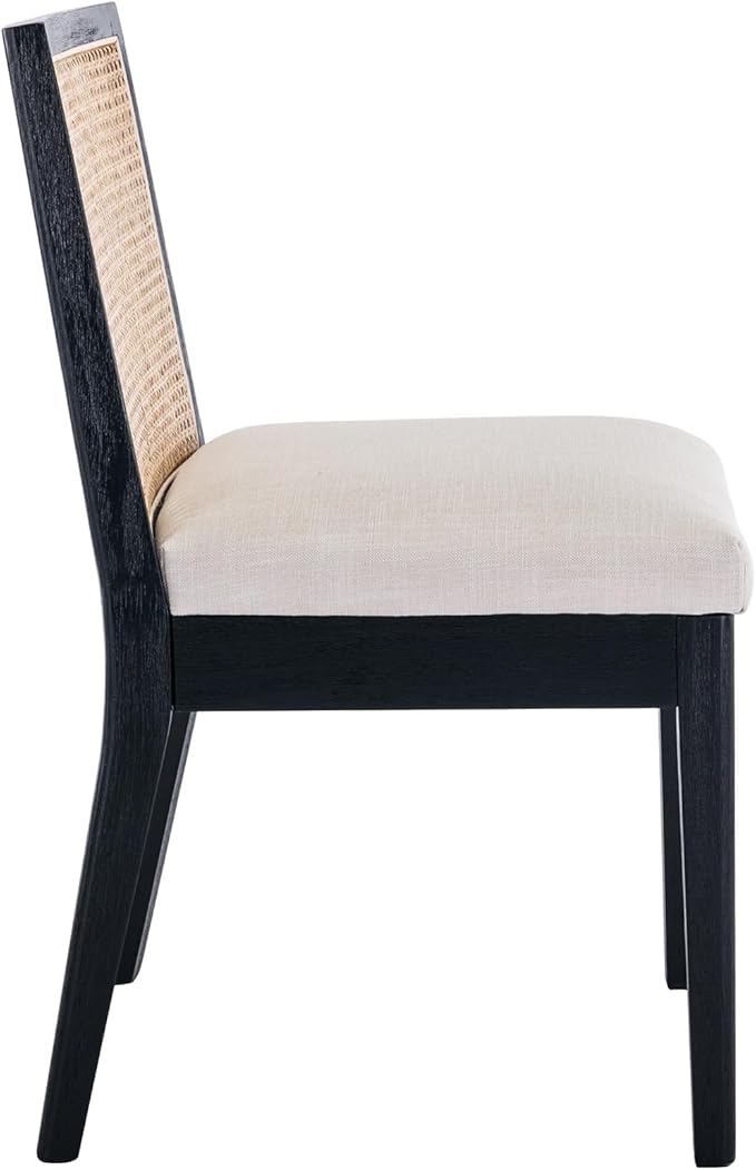 Rattan Dining Chairs Set of 6, Farmhouse Kitchen Chairs with Cane Back, Uphol...