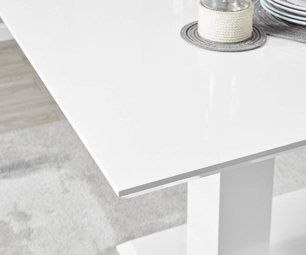 Furniturebox Imperia High Gloss Rectangular Dining Table – Multiple Colors Av...