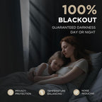 Joydeco Blackout Curtains for Bedroom - 100% Light Blocking 2 Panels Set Linen Drapes 37" W x 90" L, Thermal Insulated Room Darkening Curtains, Linen Textured for Living Room, Rod Pocket & Back Tabs