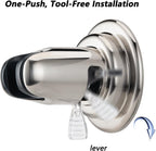 BOPai Suction Cup Shower Head Holder for Handheld Shower – No Drill, for Smooth Surfaces Only, Adjustable 20°, Brushed Nickel