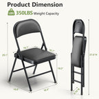 Folding Table and Chairs Set for 4, 5 Piece Card Table Set with 36" Square Foldable Table & 4 Padded Folding Chairs, Portable Indoor Outdoor Dining Table Set for Picnic, Camping, RV, Game Night, Patio