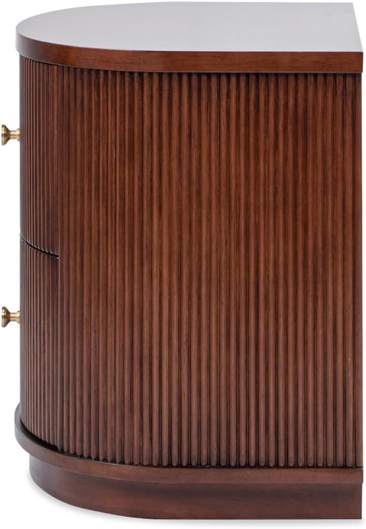 Jennifer Taylor Home Valentine 24" 2-Drawer Storage Side Table, Dark Wal...