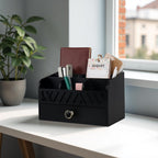 Desk Organizer with Drawer Mail Organizer Countertop Wood Desk Drawer Tabletop Storage Organization Pen Holder Letter Sorter Makeup Organizer for Home Office School