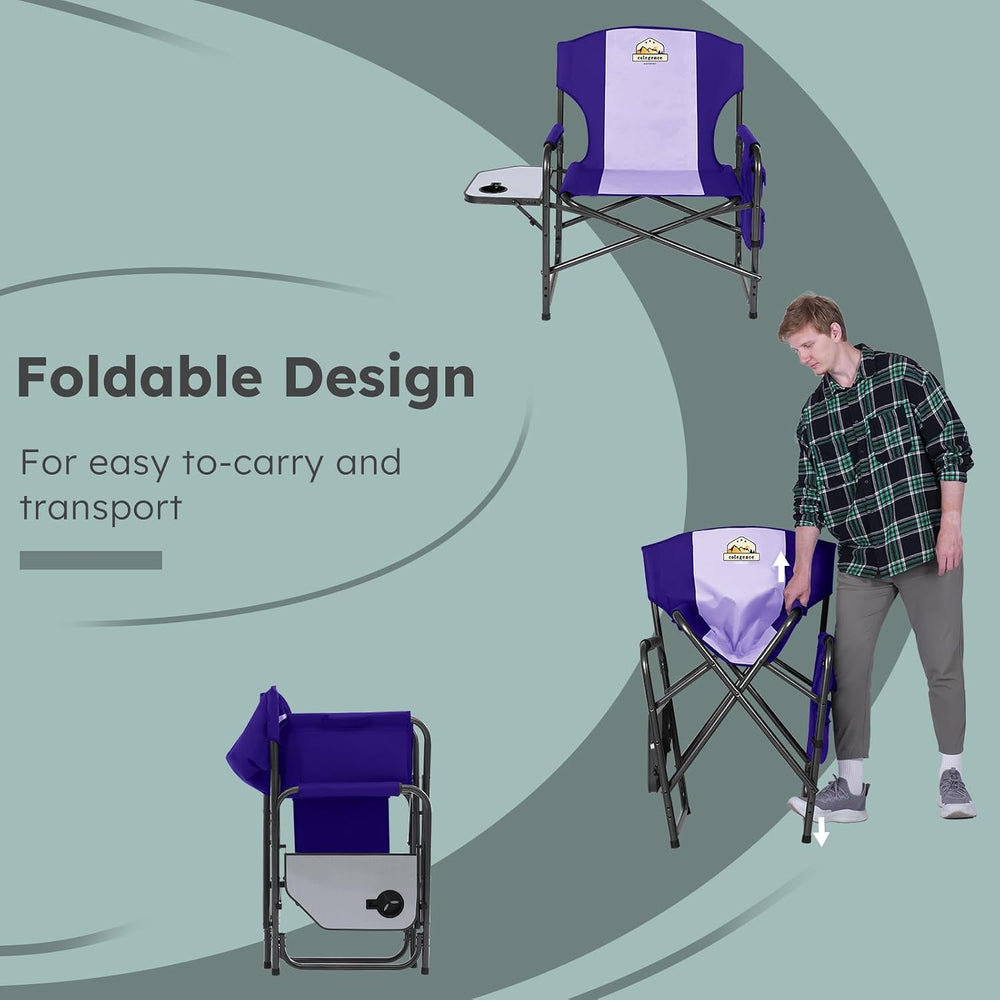 Colegence Oversized Directors Camping Chair Set of 2 Support 600 LBS, Heavy D...