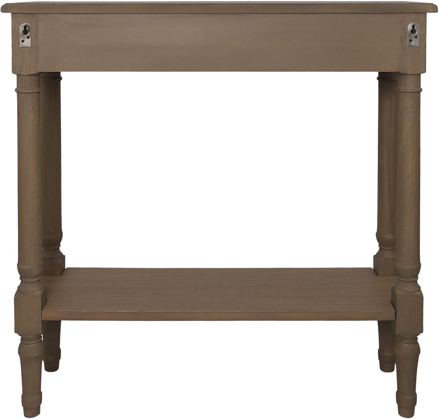 East at Main Marisol Slim Console Table, Brown Wood Finish, 31.5” Narrow Entryway Table, 8” Deep Hallway or Sofa Table with Drawer & Shelf