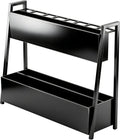 Large Square Metal Umbrella Stand for Entryway with Drip Tray | Hold up to 16 long and 32 compact umbrellas in one stand: keep your entryway clutter-free and floors dry with a drip tray