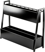 Large Square Metal Umbrella Stand for Entryway with Drip Tray | Hold up to 16 long and 32 compact umbrellas in one stand: keep your entryway clutter-free and floors dry with a drip tray