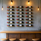 6-Shelf Metal Wall Mounted Wine Rack - Hanging Wine Bottle Holder Organizer for Kitchen, Bar, Home Storage - 6PCS Iron Wine Bottle Display Stand (6PCS-Gold)