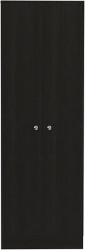 HomeRoots 71" Black Wood Pantry Or Storage Closet