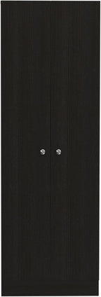 HomeRoots 71" Black Wood Pantry Or Storage Closet