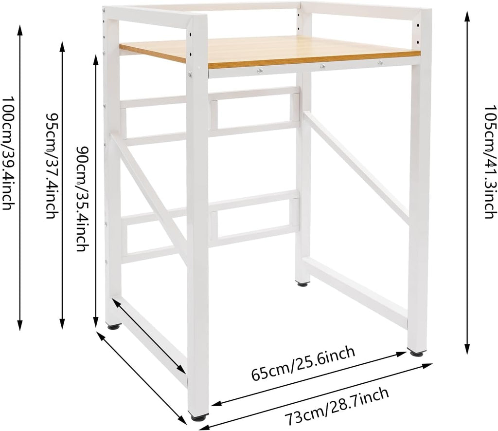 Over The Washer and Dryer Storage Shelf, Height Adjustable Washer Dryer Stacking Rack Stand for Bathrooms Laundry Rooms, Load Capacity 660 lbs