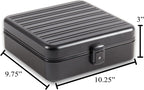 Bey-Berk Personalized Prague Aluminum 9-Slot Watch Case (Matte Black), Locking Travel Metal Watch Box with Quilted Interior, 9.75" x 3" x 10.25"