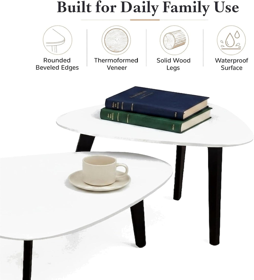 Nesting Coffee Table Set of 2-Mid Century Moder Coffee Table | Guitar Pick St...