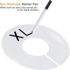 20 Pack Clothing Rack Size Dividers, Wardrobe Round Hangers Label Closet Dividers with 1 Piece Marker Pen for Clothes Organization(White, Blank)