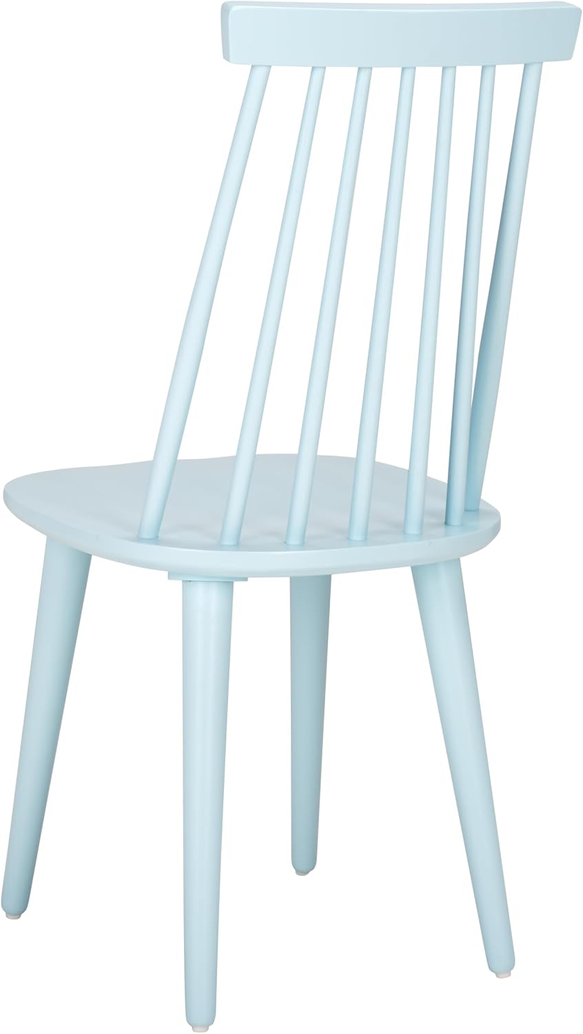 SAFAVIEH Furniture - Burris Side Chair Set of 2 - Pale Blue - Solid Wood - Mo...