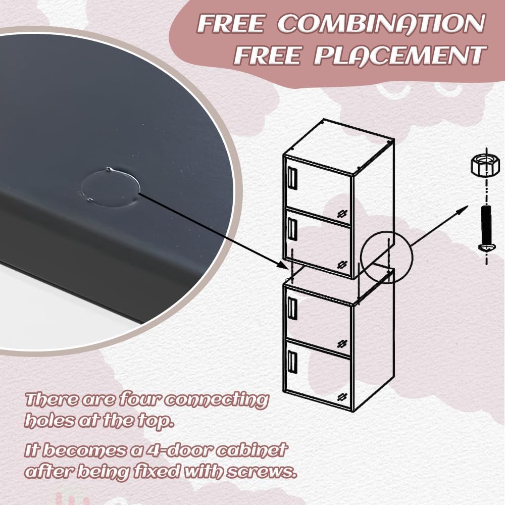 2 Door Metal Vertical Storage Locker for Home Office, School, Office, Home,Gy...