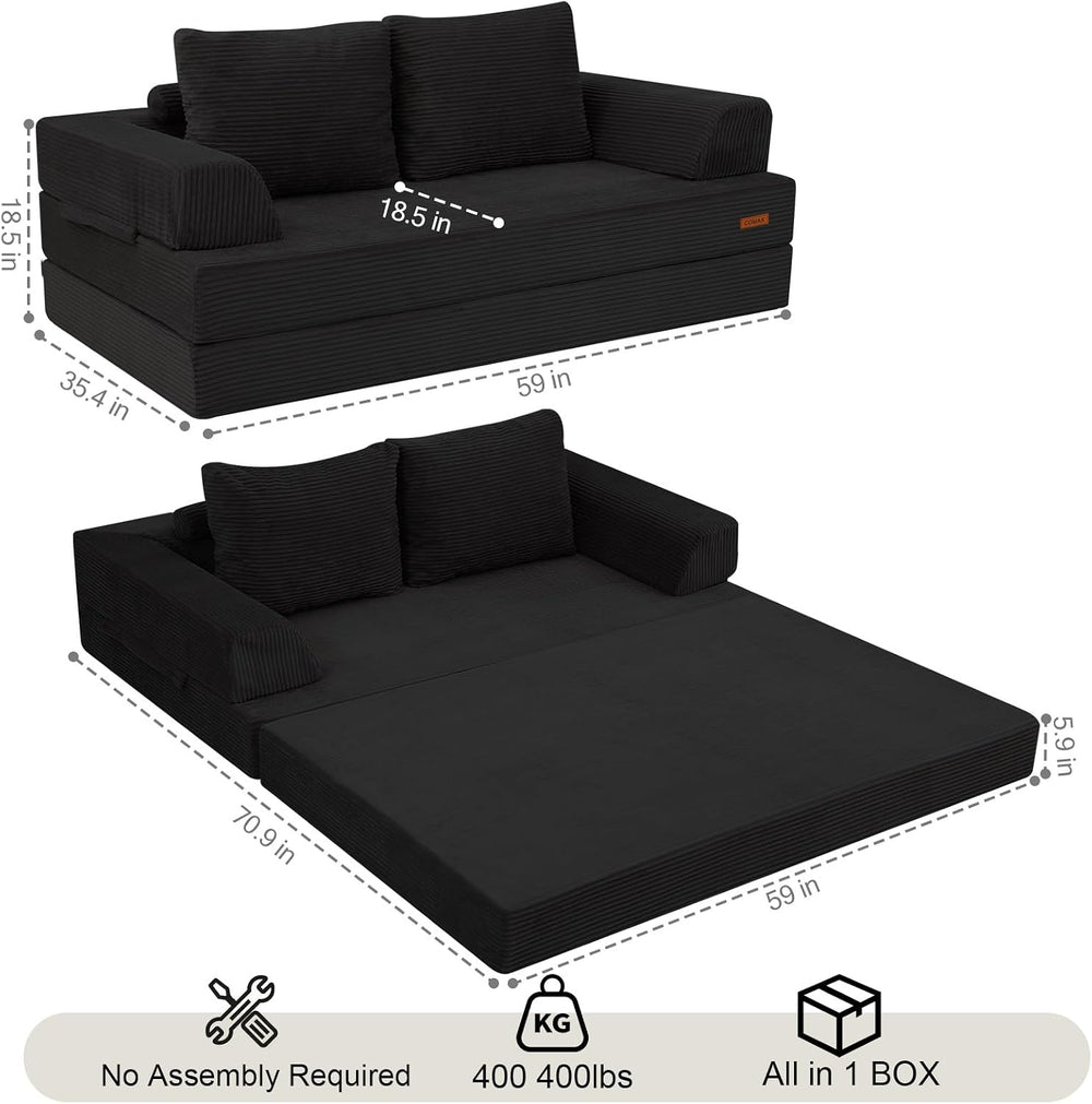 COMAX Futon Sofa Bed, Convertible Sofa Bed, Folding Couches | Low-Profile Cou...