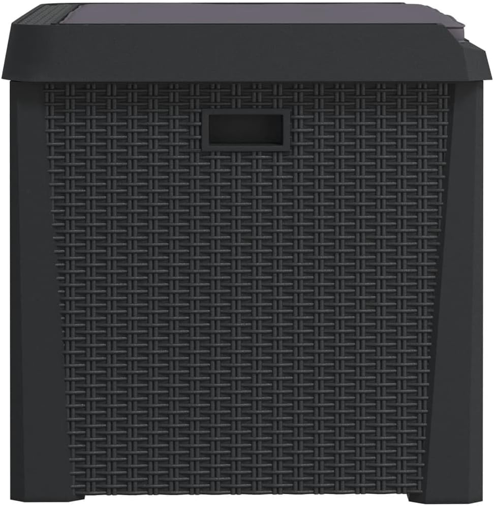 Anthracite Garden Storage Box 125L Polypropylene Medium Outdoor Patio Seat wi...