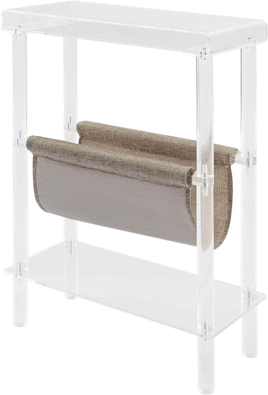 Acrylic Narrow Side Table for Small Spaces, 7" W×23.9" H x 15.7&quo...