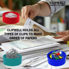 Blue Feather Products, Inc. Clipwell Magnetic Paper Clip Holder - Easy Toss & Pick-Up - Holds Various Metal Parts - Powerful Sweep-Up Magnet - Ideal Locker Accessory & Home & Office Organizer - White