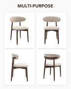 Dining Room Chairs Set of 4, Upholstered Farmhouse Dining Chairs, Modern Fabric Kitchen Chairs with Solid Wood Leg,Beige