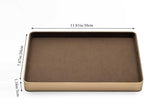 Metal Jewelry Tray, Valet Tray, Bedside Table and Desktop Organizer. It is Stackable and can be Used to Display Watches, Rings, Earrings and Bracelets（Brown）