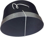Sarah's Hat Boxes Classic Black/Gray Hat Box – 11" x 5.5" (Dia. x Ht.) Handmade in USA – Odorless Non-Toxic Adhesive, Cording Handle – Premium Storage for Hats & Accessories
