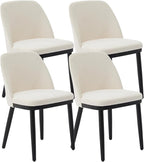 Modern Upholstered Dining Chair Set of 4, Beige