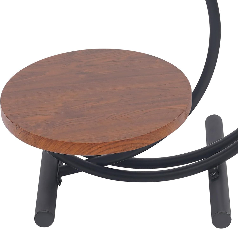 JOMCYDM 2-Tier Side Table, 2-Tier Round End Table, 55x55x60cm End Table with ...