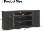 75" Farmhouse TV Stand with Power Outlets for 85 Inch TVs, 33" Tall Entertainment Center with Storage Cabinets w/Adjustable Shelves, Rustic Large TV Media Console, Black