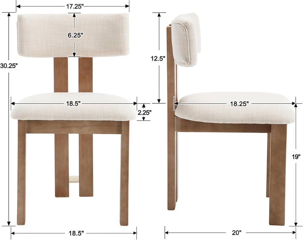 BESTANO Linen Wooden Dining Chairs Set of 4, Modern Farmhouse Dining Room Kit...