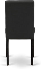 East West Furniture X677AB624-7 7 Piece Dining Set Consist of a Rectangle Dining Room Table with X-Legs and 6 Black Color Linen Fabric Upholstered Chairs, 40x72 Inch, Multi-Color