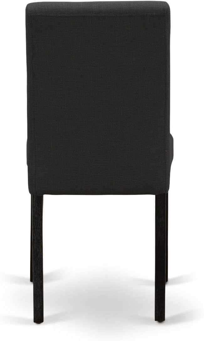 East West Furniture X627AB624-7 7 Piece Dining Room Furniture Set Consist of a Rectangle Dining Table with X-Legs and 6 Black Color Linen Fabric Upholstered Chairs, 40x72 Inch, Multi-Color