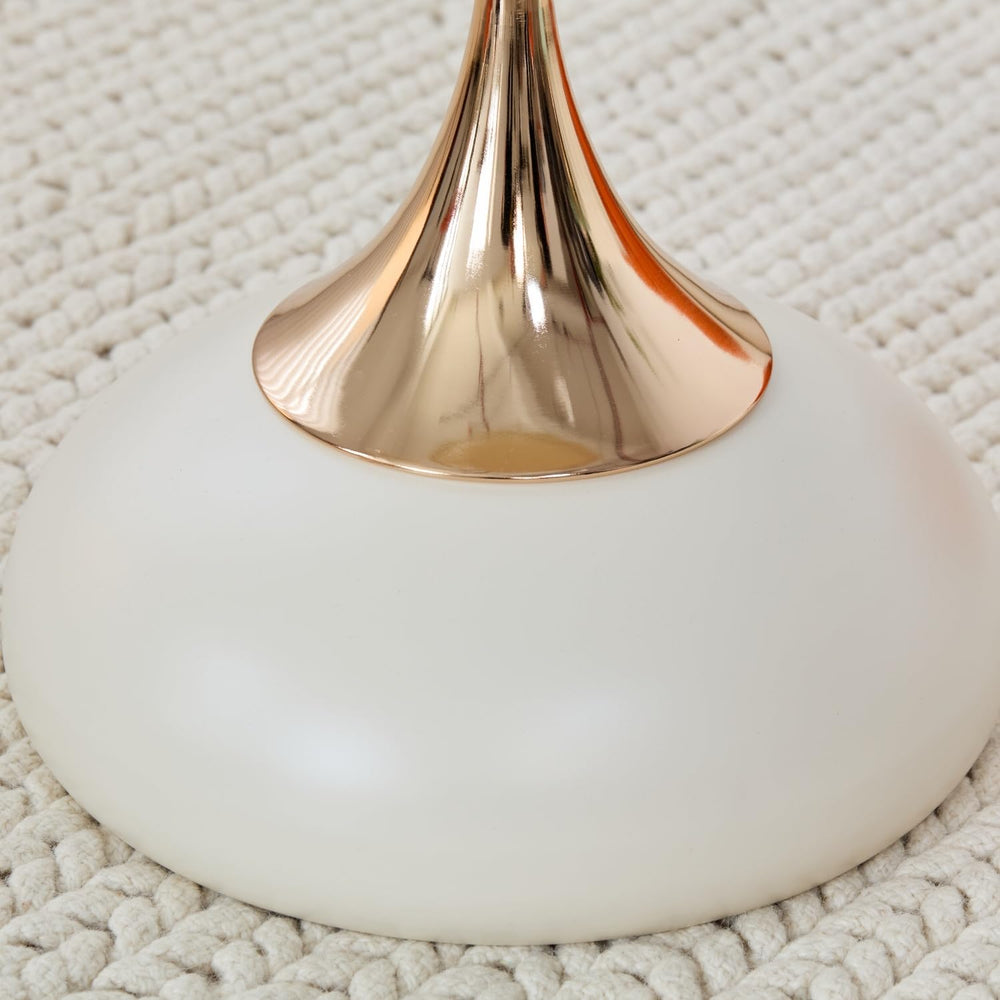 2-Pack Modern Round Side Table - White Tabletop & Gold Pedestal Base, Sty...