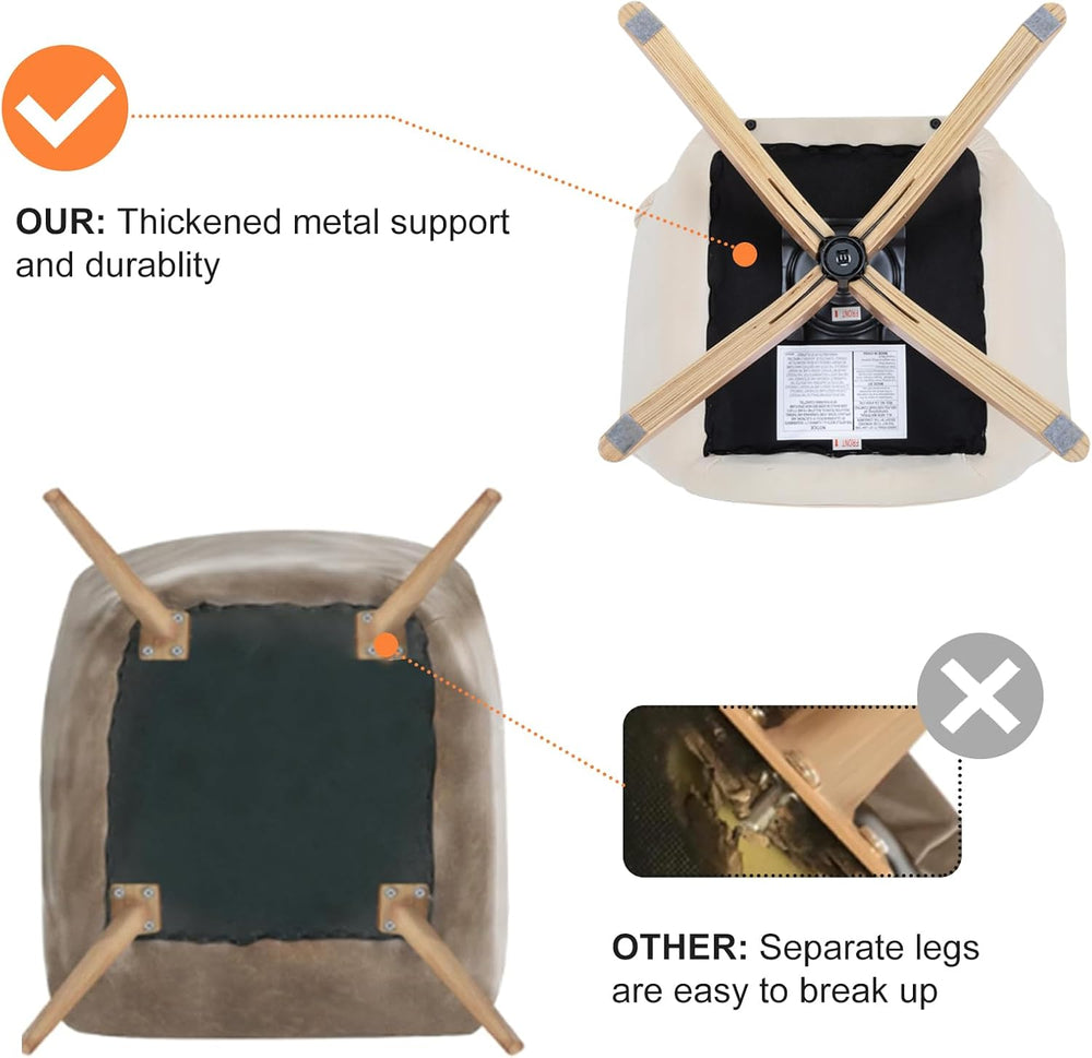 Mid Century Accent Chair No Wheel 360° Swivel Fabric Vanity Chair Wood Legs |...