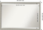 Amanti Art Grey Wall Mirror 26x38 Woodgrain Stripe Grey Rectangle Bathroom Mirror for Wall Decor Living Room, Large Casual Wood Frame, Hangs Horizonally and Vertically, Bathroom Decor, Beveled Edge