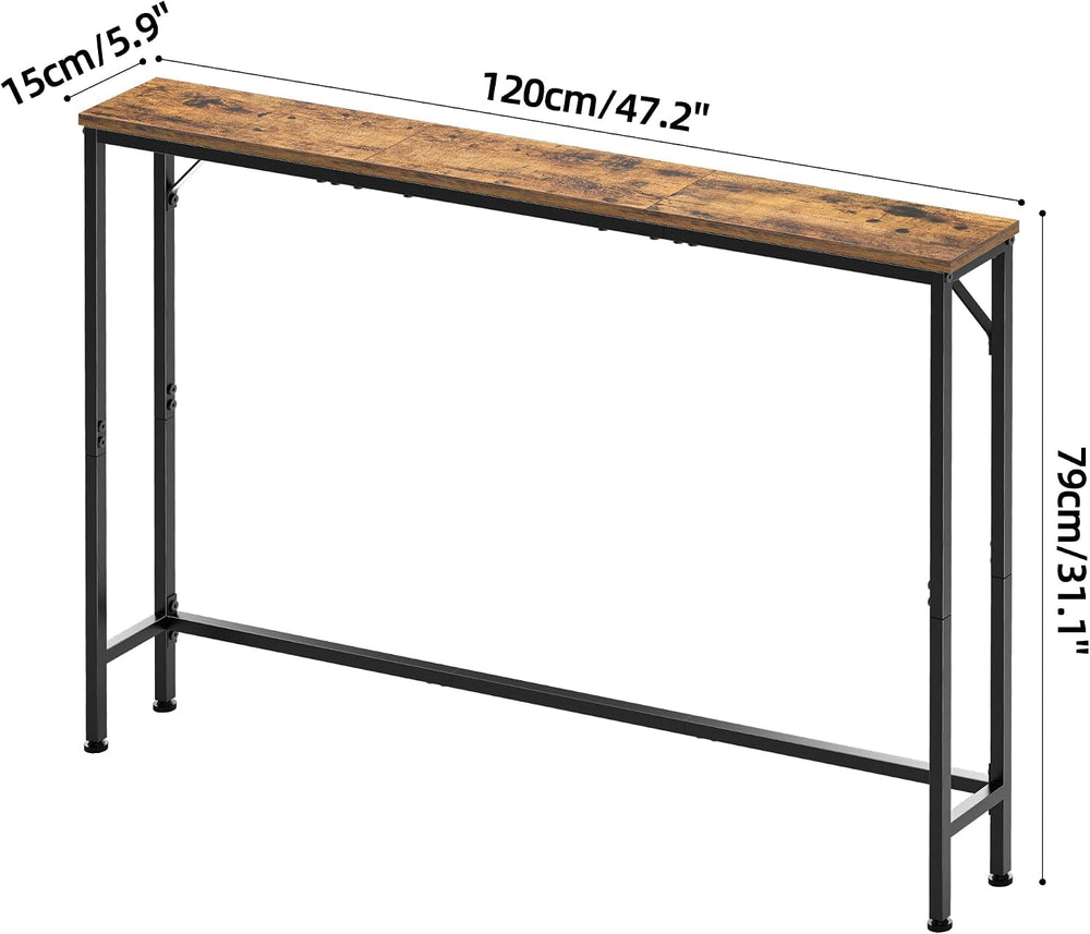 47.2" Console Table, Narrow Entryway Table, Skinny Sofa Table, Behind Co...