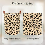 Laundry Baskets 15.7x19.7 Inch Large Classic Leopard Print Design Collapsible Laundry Hamper with Handles Oxford Fabric Clothes Storage Bin Foldable Dirty Clothes for Bedroom Bathroom Dorm