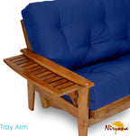 Eastridge Futon Set - Queen Size, Frame, 8" Mattress, Twill Royal Blue Cover