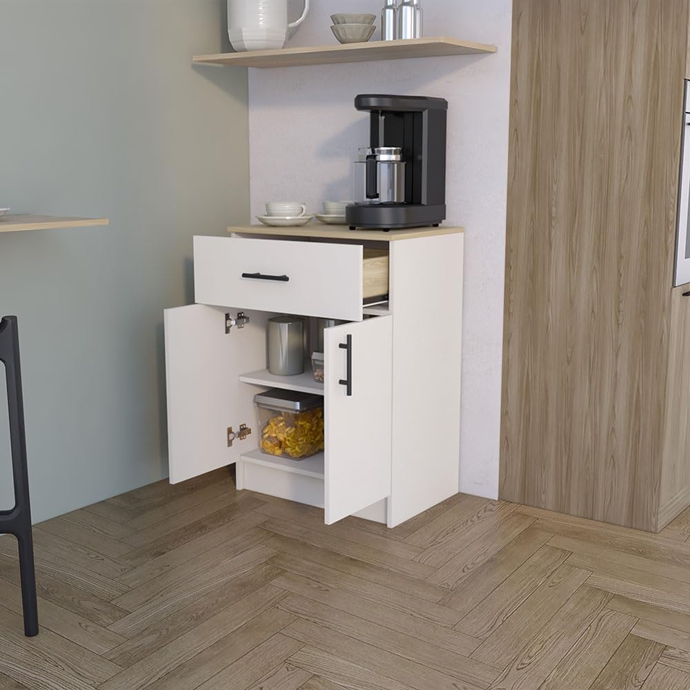 Mid-Century Pantry Cabinet, Saving Space Storage Cabinet for Kitchen Entryway...
