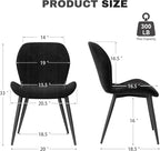 Dining Chairs Set of 2 Modern Velvet Dining Room Chairs Upholstered Dining Chairs with Thick Cushions Metal Legs Armless Back Chair for Kitchen and Living Room Black