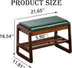 latifolia Shoe Rack Bench, Entryway Shoe Bench with Cushion, Flip-Open Storage Compartment, 2-Tier Shoe Organizer(Green,21.65''L)