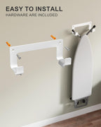 2PC Ironing Board Hanger Wall Mount Stainless Steel, Y T Leg Ironing Board Holder Wall Mount for Laundry Room, Iron Board Hooks for Wall Heavy Duty White