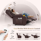 Extra Wide Seat Electric Power Recliner Chair | Heat & Back Massage