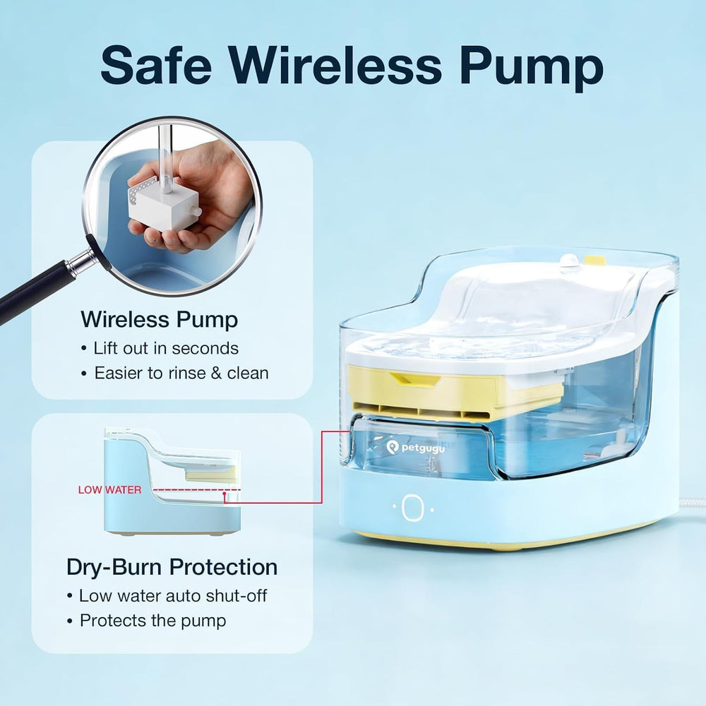 PETGUGU AI Cat Water Fountain,App Monitoring Pet Fountains for Cats Indoor wi...