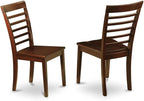 East West Furniture HLML3-MAH-W 3 Piece Dinette Set for Small Spaces Contains a Round Dining Table with Pedestal and 2 Dining Chairs, 42x42 Inch, Mahogany