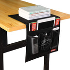 Bedside Storage Organizer - Table Cabinet Organizer Caddy for Remotes, Phone, Glasses (Classic 4 Pockets - Black)
